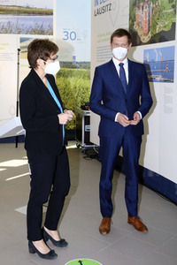 Pressetermin mit Annegret Kramp-Karrenbauer und Michael Kretschmer in Boxberg