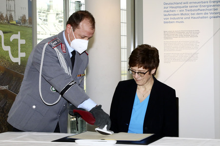 Pressetermin mit Annegret Kramp-Karrenbauer und Michael Kretschmer in Boxberg