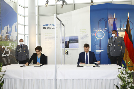 Pressetermin mit Annegret Kramp-Karrenbauer und Michael Kretschmer in Boxberg