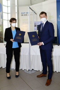 Pressetermin mit Annegret Kramp-Karrenbauer und Michael Kretschmer in Boxberg
