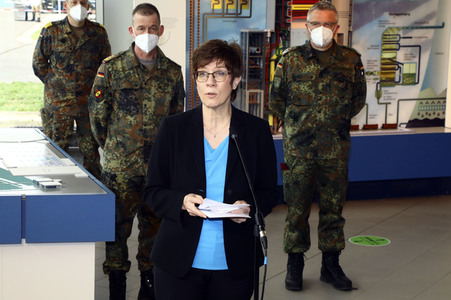 Pressetermin mit Annegret Kramp-Karrenbauer und Michael Kretschmer in Boxberg