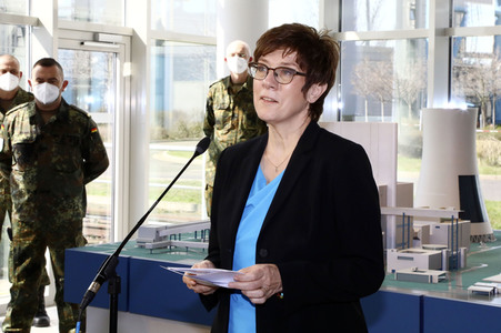 Pressetermin mit Annegret Kramp-Karrenbauer und Michael Kretschmer in Boxberg