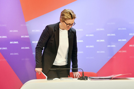 Pressekonferenz zur Wahlprogrammvorstellung der Partei Die Linke in Berlin