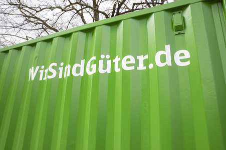 Grüner DB Container in Köln