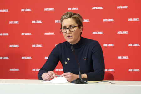 Pressekonferenz mit Susanne Hennig-Wellsow in Berlin