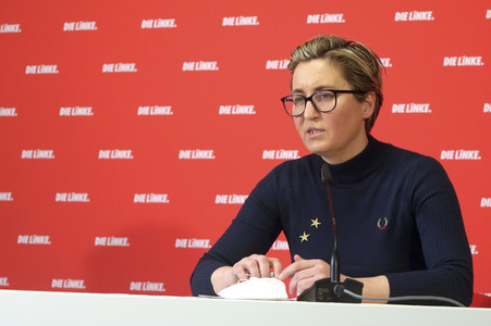Pressekonferenz mit Susanne Hennig-Wellsow in Berlin