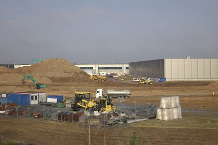 Baustelle der Tesla Gigafactory 4 in Grünheide