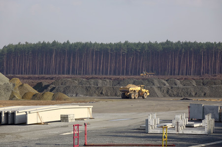 Baustelle der Tesla Gigafactory 4 in Grünheide