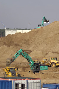 Baustelle der Tesla Gigafactory 4 in Grünheide
