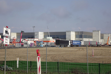 Baustelle der Tesla Gigafactory 4 in Grünheide