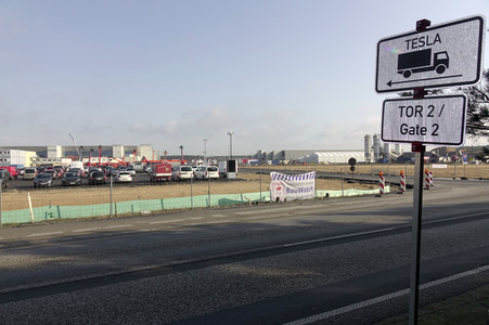 Baustelle der Tesla Gigafactory 4 in Grünheide