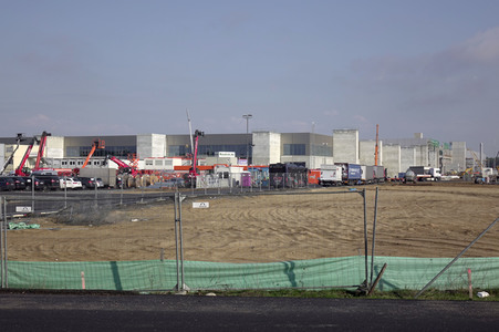 Baustelle der Tesla Gigafactory 4 in Grünheide
