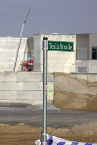 Baustelle der Tesla Gigafactory 4 in Grünheide