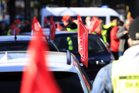 Aktion der IG-Metall 'Gleiche Arbeit - gleicher Lohn' in Berlin