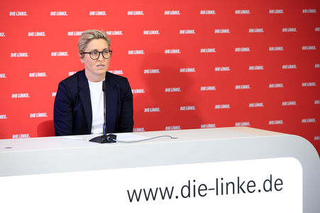 Pressekonferenz mit Susanne Hennig-Wellsow in Berlin