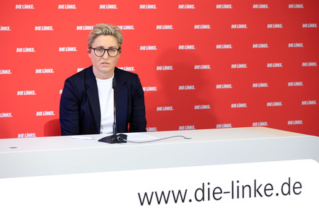 Pressekonferenz mit Susanne Hennig-Wellsow in Berlin