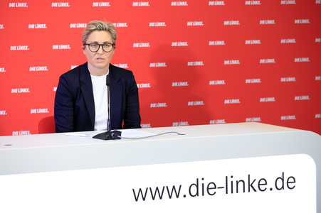 Pressekonferenz mit Susanne Hennig-Wellsow in Berlin