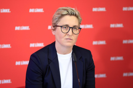 Pressekonferenz mit Susanne Hennig-Wellsow in Berlin