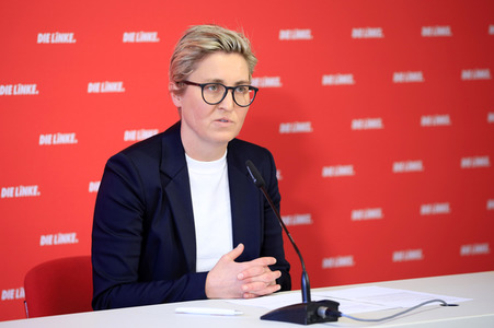 Pressekonferenz mit Susanne Hennig-Wellsow in Berlin
