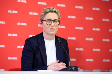 Pressekonferenz mit Susanne Hennig-Wellsow in Berlin