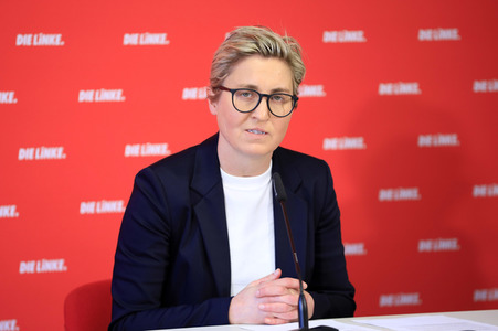 Pressekonferenz mit Susanne Hennig-Wellsow in Berlin