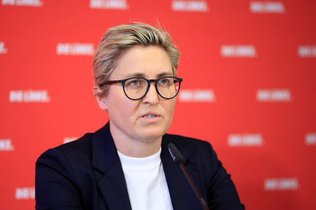 Pressekonferenz mit Susanne Hennig-Wellsow in Berlin