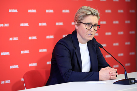 Pressekonferenz mit Susanne Hennig-Wellsow in Berlin