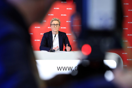 Pressekonferenz mit Susanne Hennig-Wellsow in Berlin