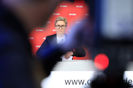 Pressekonferenz mit Susanne Hennig-Wellsow in Berlin