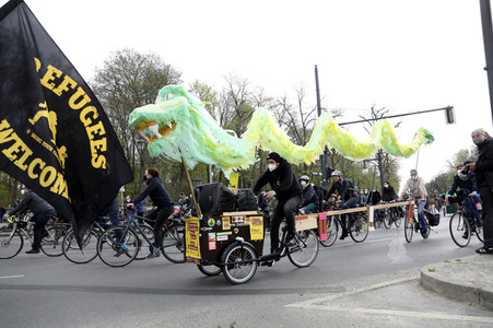 Fahrraddemo zum 1. Mai in Berlin
