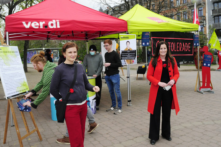1. Mai Kundgebung der Partei Die Linke in Dresden