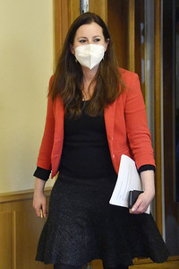 Pressekonferenz der Partei Die Linke zu aktuellen politischen Themen in Berlin