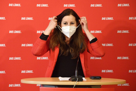 Pressekonferenz der Partei Die Linke zu aktuellen politischen Themen in Berlin