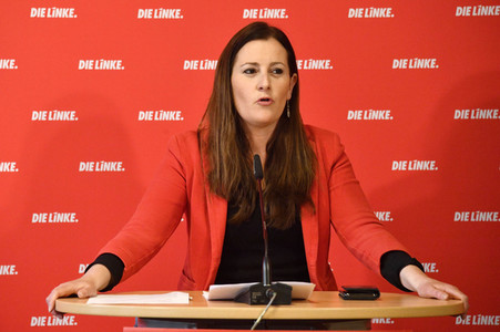 Pressekonferenz der Partei Die Linke zu aktuellen politischen Themen in Berlin