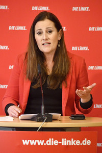 Pressekonferenz der Partei Die Linke zu aktuellen politischen Themen in Berlin