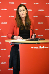 Pressekonferenz der Partei Die Linke zu aktuellen politischen Themen in Berlin
