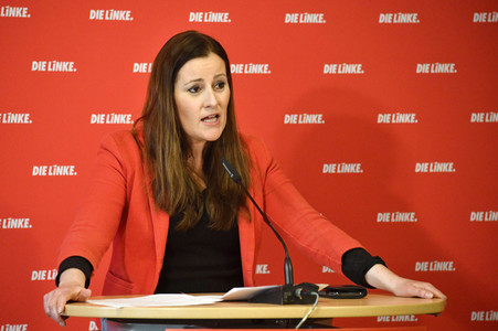 Pressekonferenz der Partei Die Linke zu aktuellen politischen Themen in Berlin