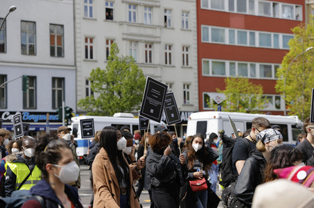 Demo gegen Gewaltübergriffe durch Polizisten in Berlin