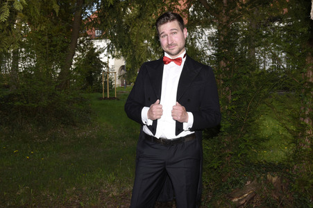 Christoph Baierl beim Streaming von 'Lebensfreude' in Haar