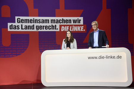 Bekanntgabe der Spitzenkandidatur der Partei Die Linke zur Bundestagswahl in Berlin