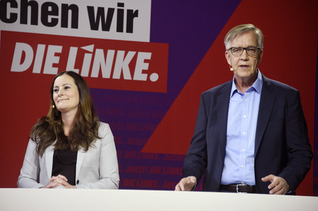 Bekanntgabe der Spitzenkandidatur der Partei Die Linke zur Bundestagswahl in Berlin