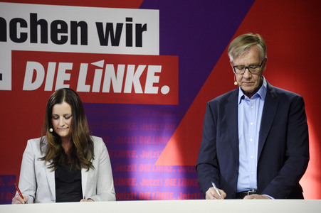 Bekanntgabe der Spitzenkandidatur der Partei Die Linke zur Bundestagswahl in Berlin