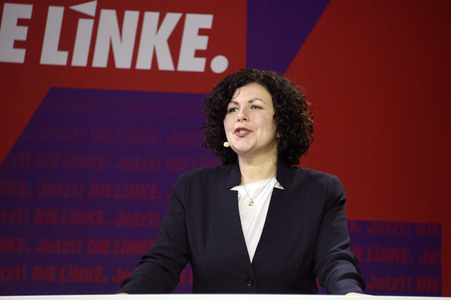 Bekanntgabe der Spitzenkandidatur der Partei Die Linke zur Bundestagswahl in Berlin