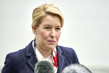 Pressetatement von Franziska Giffey in Berlin