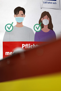 Symbolfoto Maskenpflicht beim Einkaufen