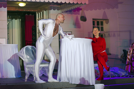 Theaterprobe 'Tartuffe oder Das Schwein der Weisen' in Berlin