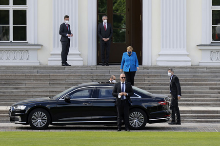Fototermin mit Frank-Walter Steinmeier, Franziska Giffey und Christine Lambrecht in Berlin