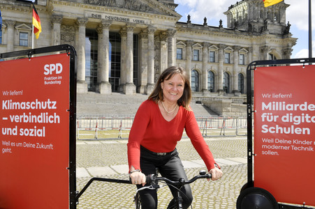 Fototermin der SPD zur sozialdemokratischen Erfolgsbilanz in Berlin