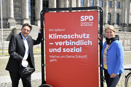 Fototermin der SPD zur sozialdemokratischen Erfolgsbilanz in Berlin