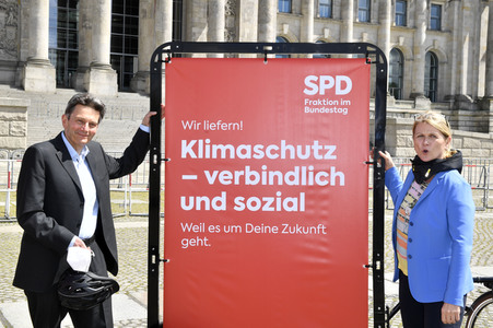 Fototermin der SPD zur sozialdemokratischen Erfolgsbilanz in Berlin